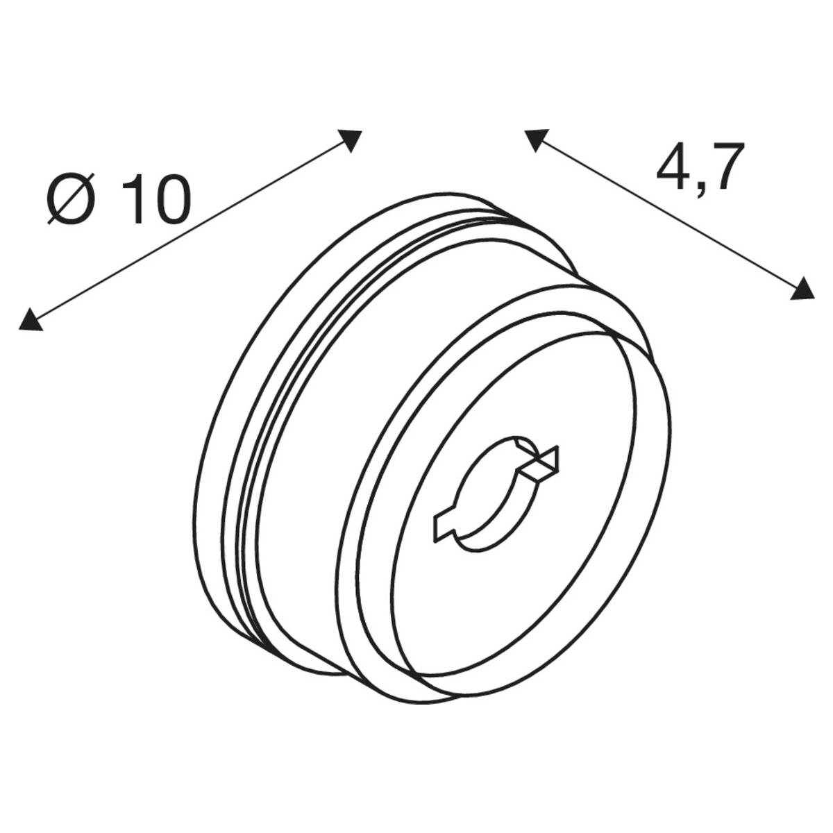 'Technical drawing of a circular sealing element with a diameter of 10 and a width of 4.7.'<br><br>(Note: In British English, technical and scientific documents typically use decimal points rather than commas for decimal values.)
