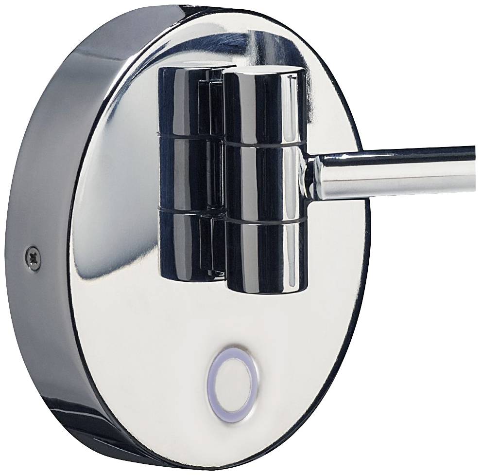 Metallic wall hook with a cylindrical design and glossy finish, mounted on a smooth, round base.