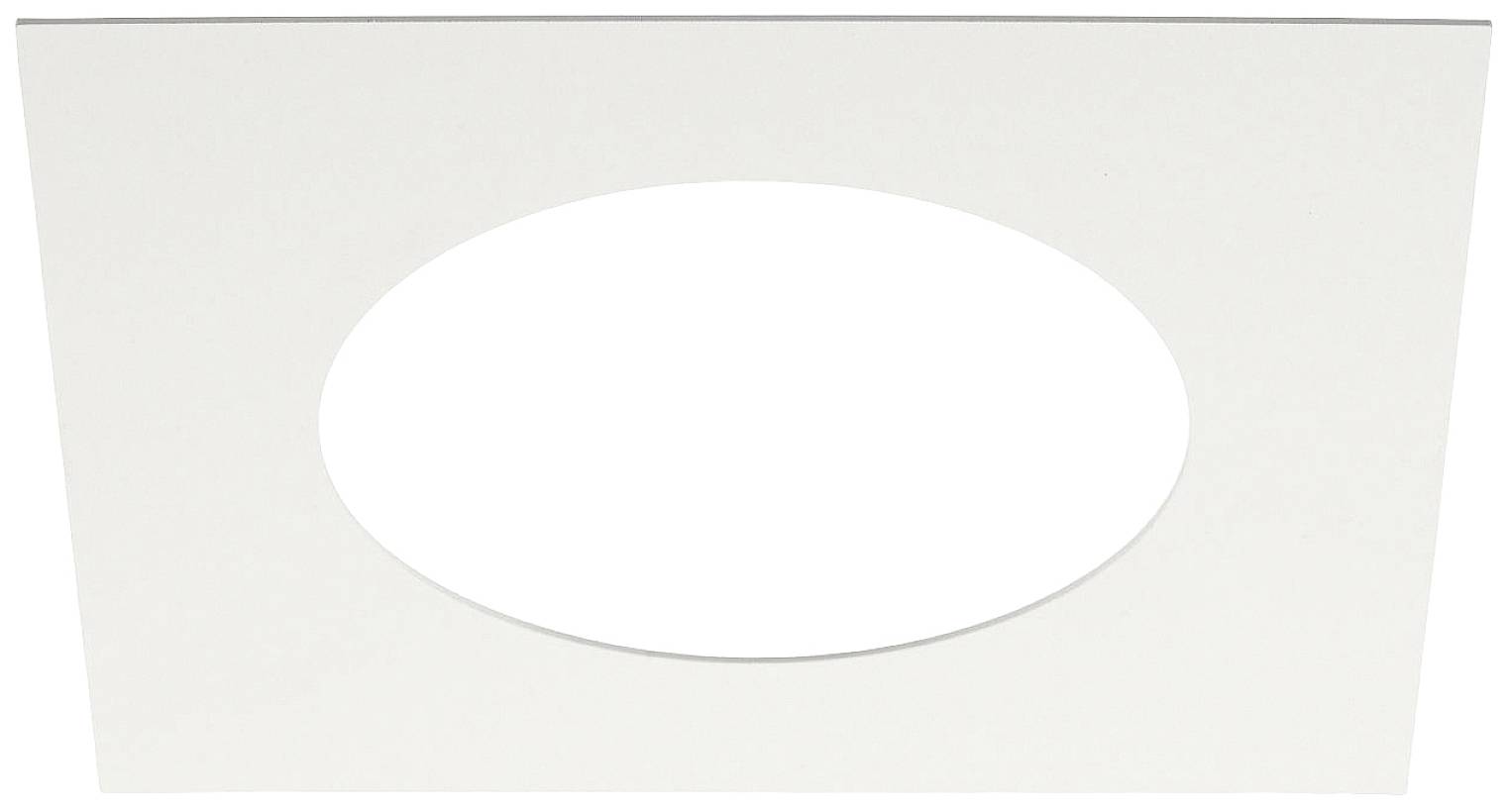 White square surface with a central, circular cut-out.