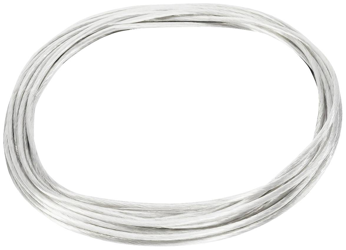 A bundle of silver-coloured wire, formed into several loops.