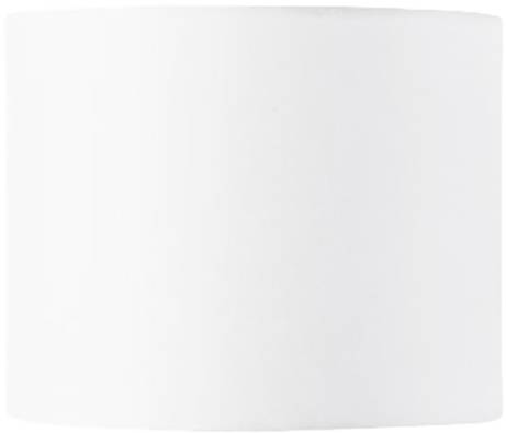 A simple, white lampshade in a cylindrical shape.