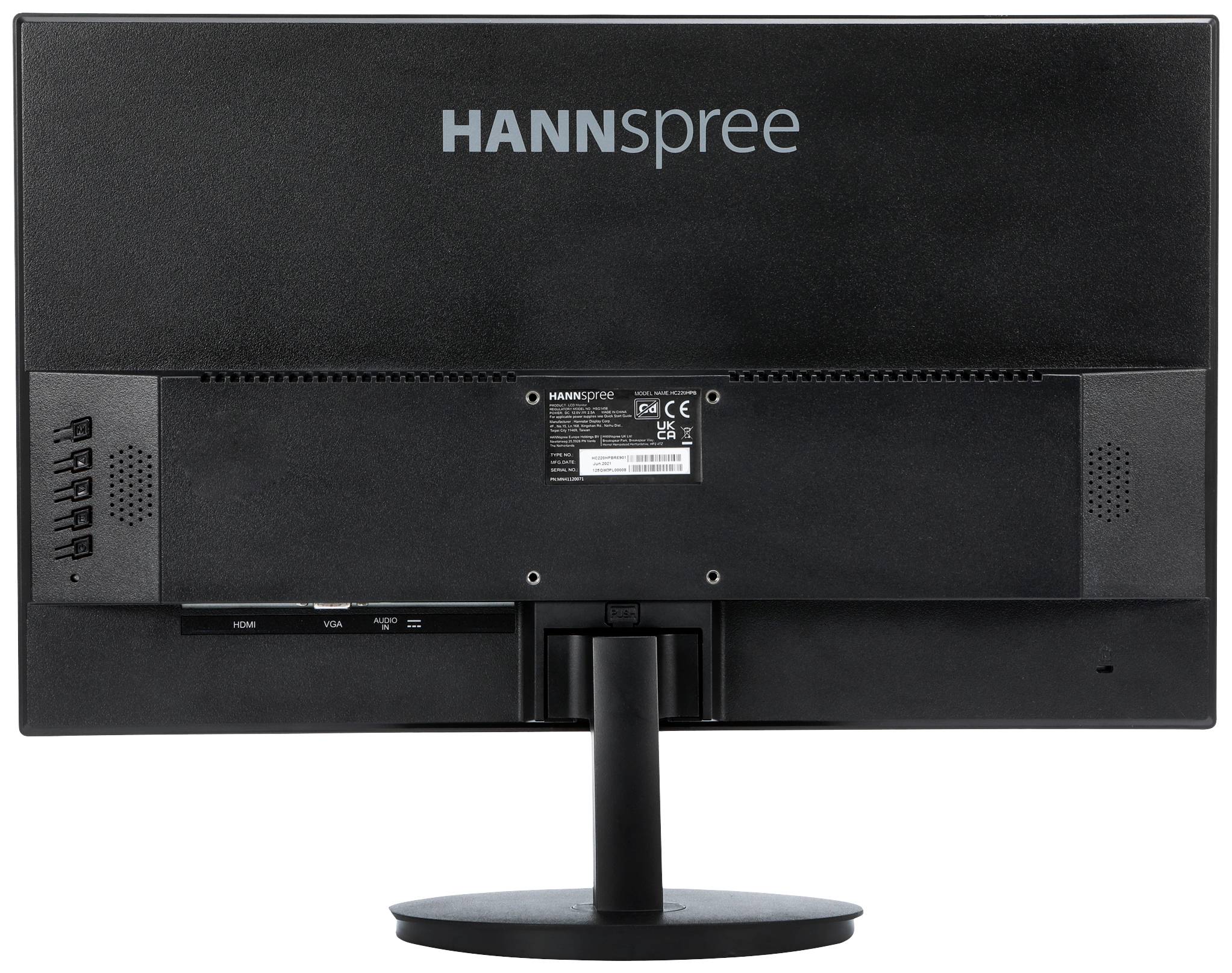 Hannspree HC220HPB LED EEC E (A - G) 54.6 cm (21.5 inch) 1920 x 1080 p 5 ms HDMI™, VGA, Headphone jack (3.5 mm)-4