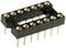 A black 14-pin IC socket for use in electronic circuits enhances the flexibility and reusability of chips.