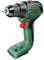 Green cordless drill with a black handle and red button, with the brand name visible on the side.