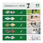 Bosch Home and Garden UniversalImpact 18V-60 06039D7101 Cordless drill 18 V 2.0 Ah Li-ion incl. rechargeables, incl. charger
