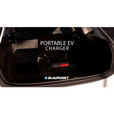 In the boot of a car, there is a portable charging device for electric vehicles by Blaupunkt.