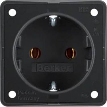 Berker Switch product range Complete Socket Integro Flow Black 947782503 1 pc(s)