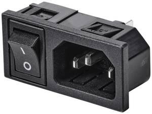 TRU COMPONENTS TC-10088392 IEC connector C14 Plug, vertical mount Total number of pins: 3 10 A Black 1 pc(s)