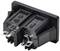 A black, rectangular snap switch with two metal contacts. Label reads: 'RICH BAY R-201SN' and '15A 250V~'.