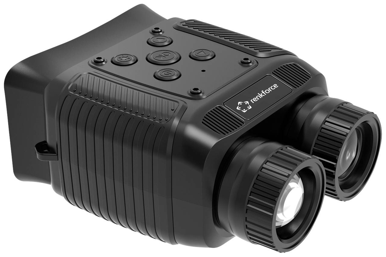A night vision binoculars with multiple buttons on top and two large lenses at the front, suitable for observations in darkness.