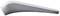 White-grey, aerodynamically shaped object, possibly a modern train. Side view from the left, showing sleek form.