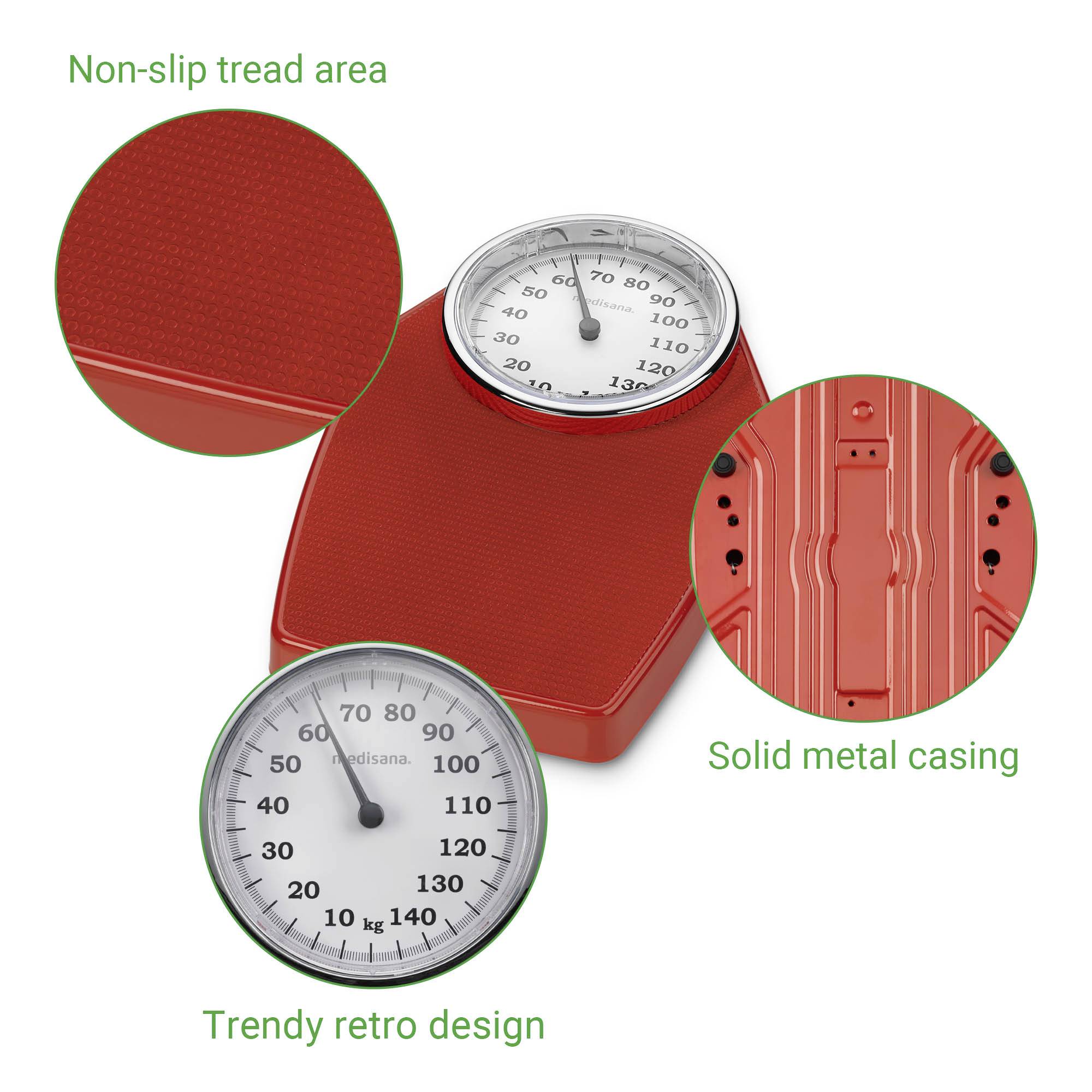 Medisana PS 100 red Analog bathroom scales Weight range=150 kg Dark red-9