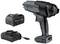 Hot air gun by Steinel with rechargeable battery and charger, suitable for diverse DIY and professional applications.