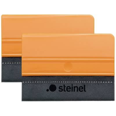 Two orange scrapers with black borders and 'steinel' lettering, placed side by side on a white background.