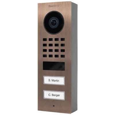   DoorBird  D1102V Aufputz    IP video door intercom  Wi-Fi, LAN  Outdoor panel    V2A stainless steel (brushed), Bronze