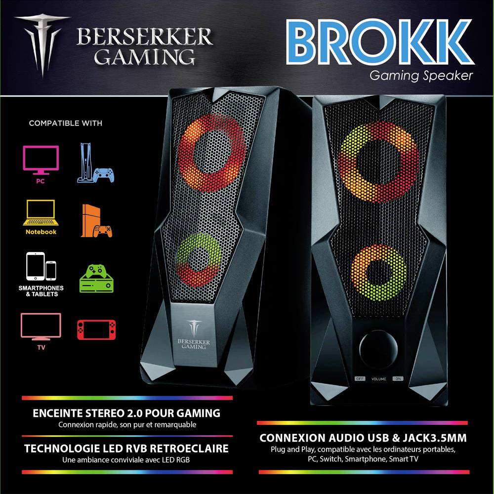 Berserker Gaming Brokk 2.0 PC speaker Corded 6 W Black-4