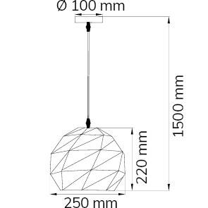 WOFI JUBA 11465 LED pendant light LED (monochrome) E-27 60 W Black-2