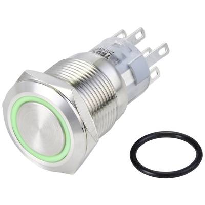 TRU COMPONENTS TC-10090964 LAS1-AGQ-22E/G/24V/S Tamper-proof pushbutton 250 V AC 3 A 2 x On/(On) momentary Green IP65 1 -0