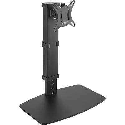 'Sit-Stand Desk with Monitor Mount, Height-Adjustable, Black, for Ergonomic Workspaces.'