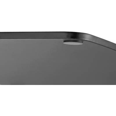 A grey, rectangular table leg with rounded edges and a visible screw at the top.