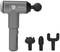 Grey massage device with four different attachments for targeted relaxation and muscle massage.