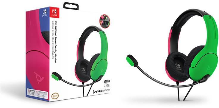 PDP 500-162-PKGR-EU Over-ear headset Corded (1075100) Stereo Pink, Green Microphone noise cancelling Microphone mute Gam-5