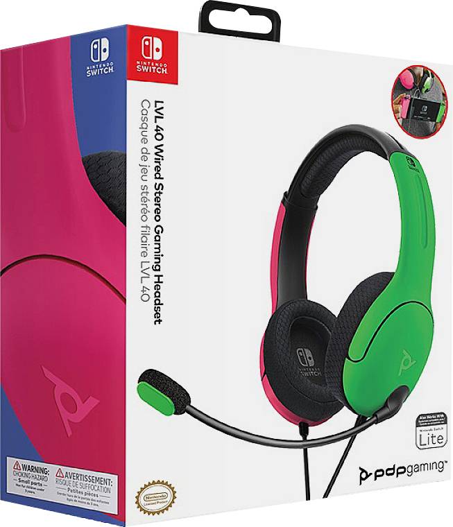 PDP 500-162-PKGR-EU Over-ear headset Corded (1075100) Stereo Pink, Green Microphone noise cancelling Microphone mute Gam-6