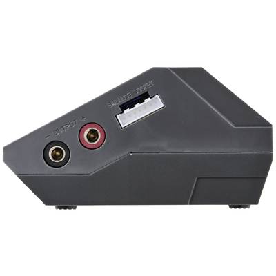 The image shows the side view of an audio interface with an output and a balance port, identified by labels.