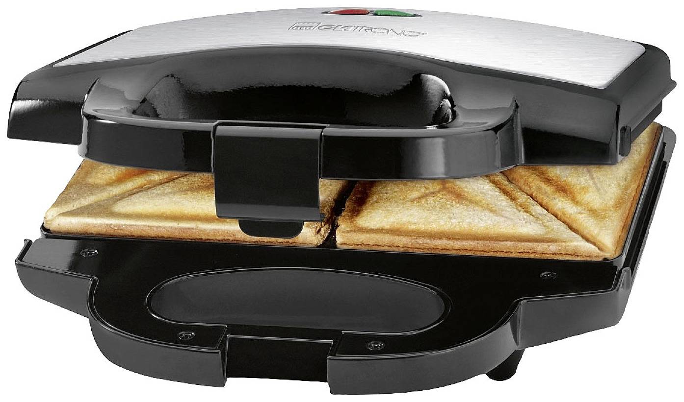 Image of Clatronic ST 3778 Sandwich toaster Non-stick coating Stainless steel, Black