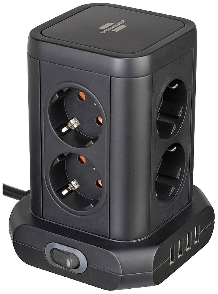 Image of Brennenstuhl 1153560000 Socket tower 8x Black 1 pc(s)