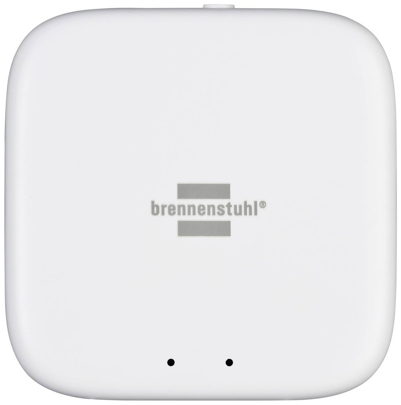 White, square device cover with the 'brennenstuhl' logo in the centre.