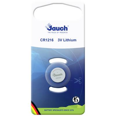 'Jauch CR1216 3V Lithium Battery in Packaging with Handle. Suitable for Watches, Calculators. Experts since 1976.'