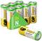 8 GP Super Alkaline LR1/MN9100 Batteries; 1.5V; green-gold casings; for devices with low to moderate power requirements.