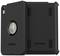 Black Otterbox protective case for tablet, showing front and back views. Back has a circular cutout for the Apple logo.