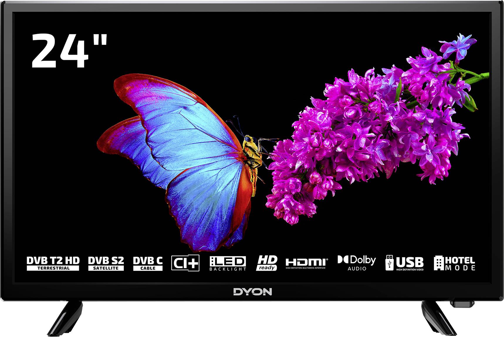 Image of Dyon Enter 24 Pro X2 LED TV 60 cm 24 inch EEC F (A - G) DVB-T2, DVB-C, DVB-S, HD ready, CI+ Black