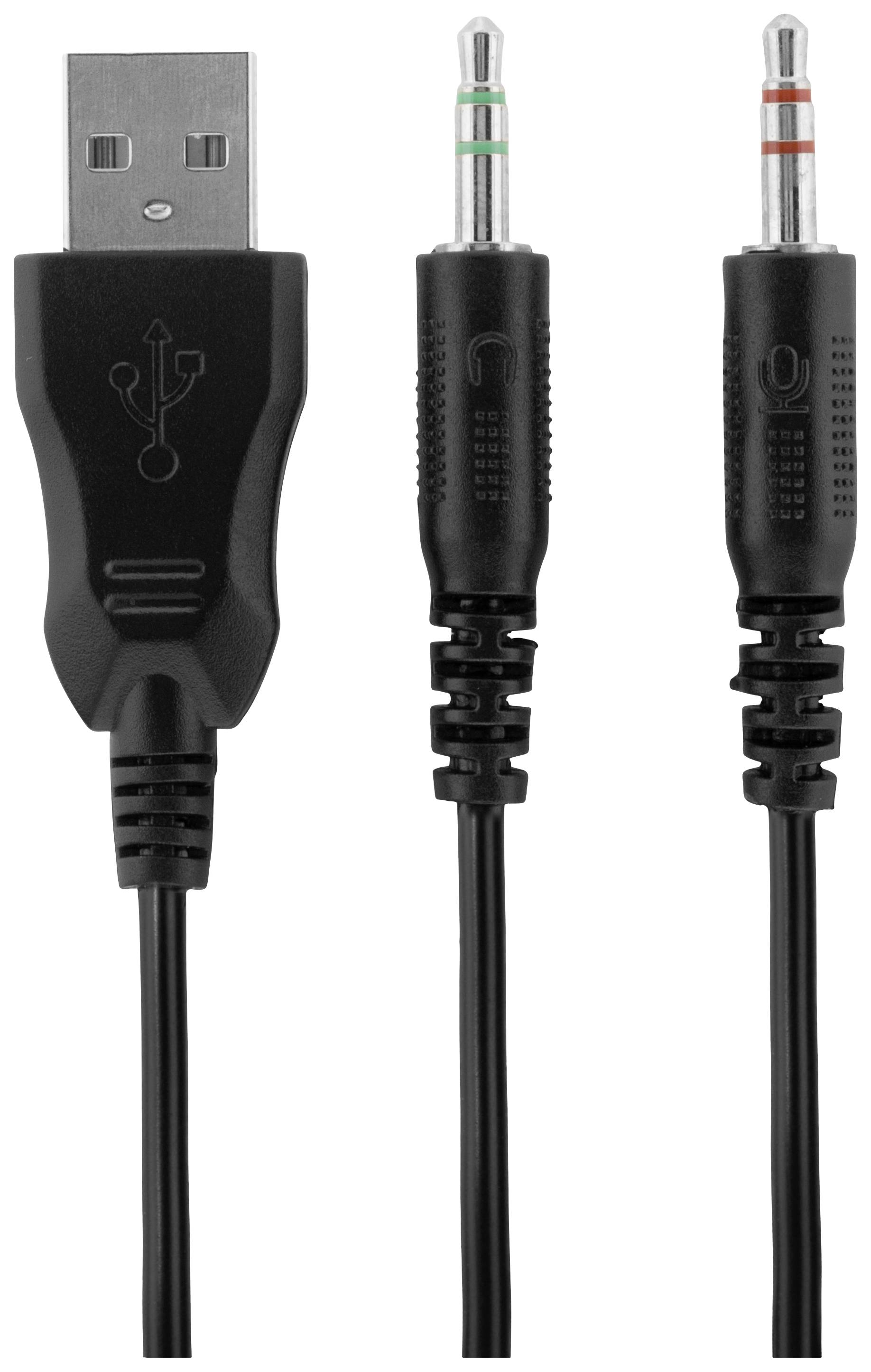 DELTACO GAMING GAM-030 Over-ear headset Corded (1075100) Stereo Black Volume control, Microphone mute Gaming-2