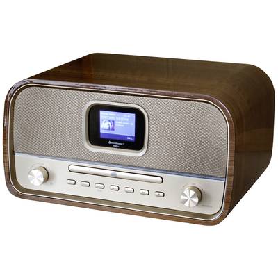 Image of soundmaster DAB970BR1 Desk radio DAB+, FM AUX, Bluetooth, CD, USB Battery charger, Incl. remote control, Alarm clock Brown