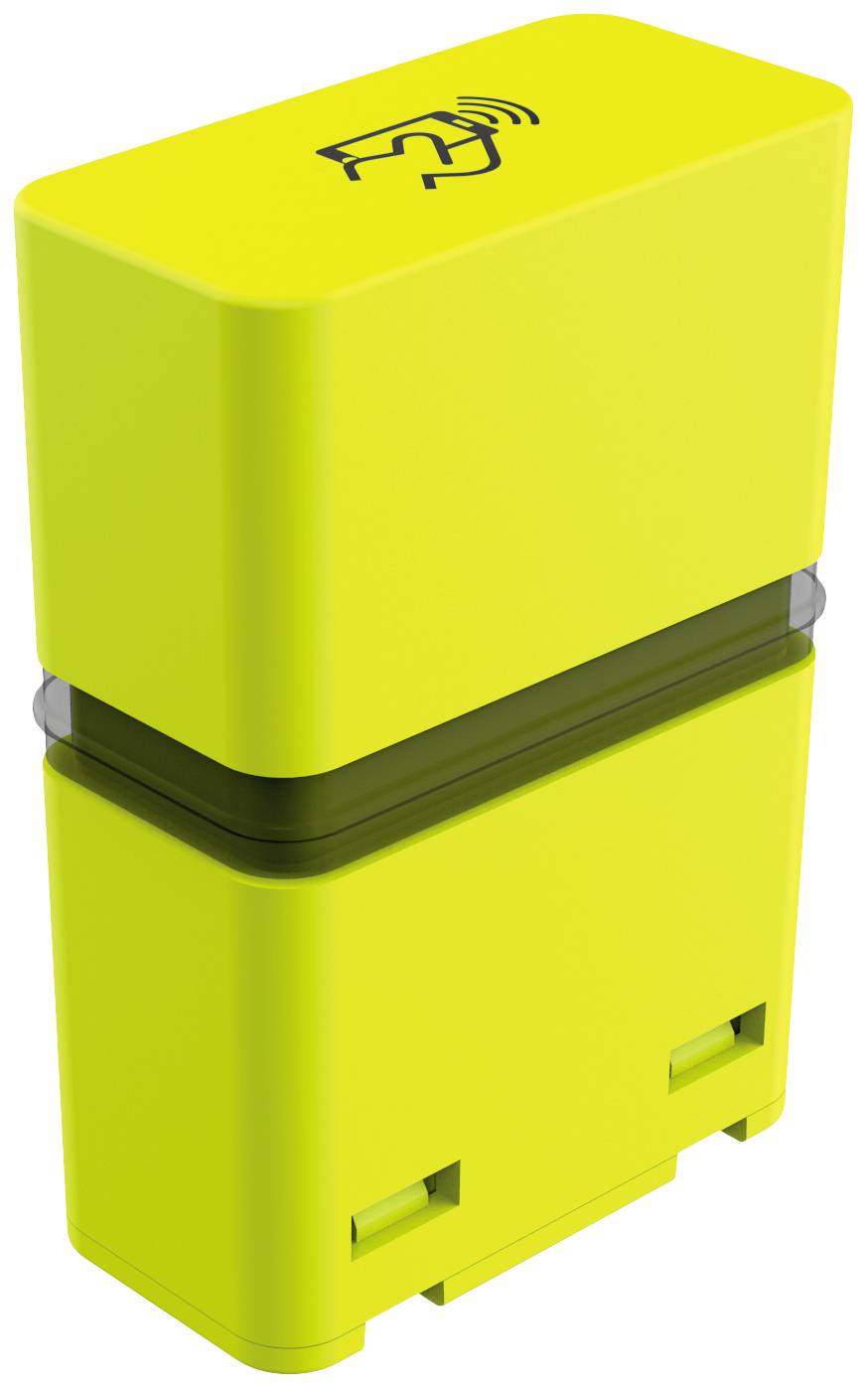 A yellow, rectangular device with an NFC symbol, likely a contactless card reader or sensor.