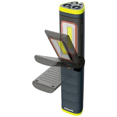 Electric beard trimmer with a yellow cover and grey handle. Front view shows a foldable detail, brand name visible at the bottom.