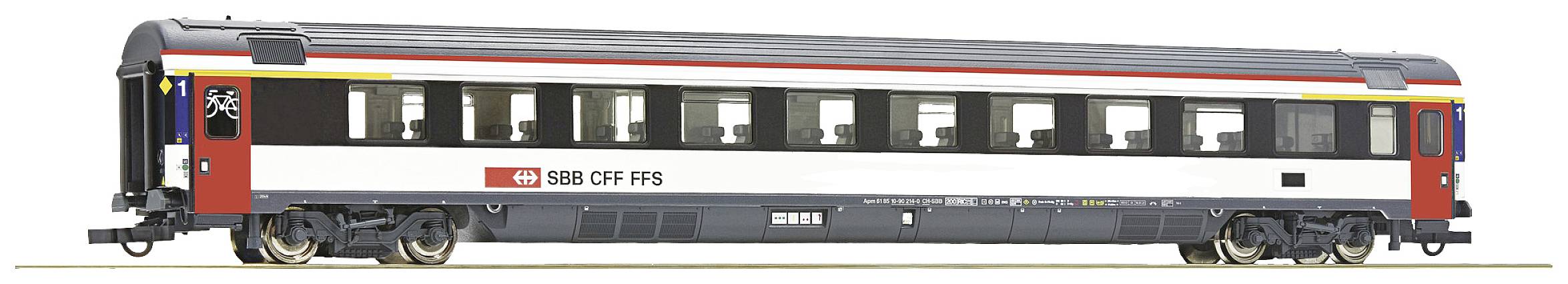 Roco 74634 H0 EC-Passenger wagon of SBB 1. Class, genus APM-0