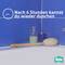 Toothbrush and brush on the bathtub edge. Text: 'You can shower again after 6 hours'. Sista logo bottom right.<br><br>Note: Since the text was already in German, I've translated it to British English while maintaining the original structure and formatting.