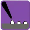 A black pipette is dropping liquid onto a surface with two other droplets, against a lilac background, in a laboratory environment.