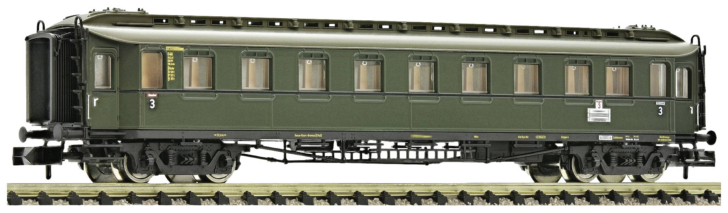 Fleischmann 878103 N Express trains wagon of DB 3rd class C4ü (PR08) changed operating no.-0