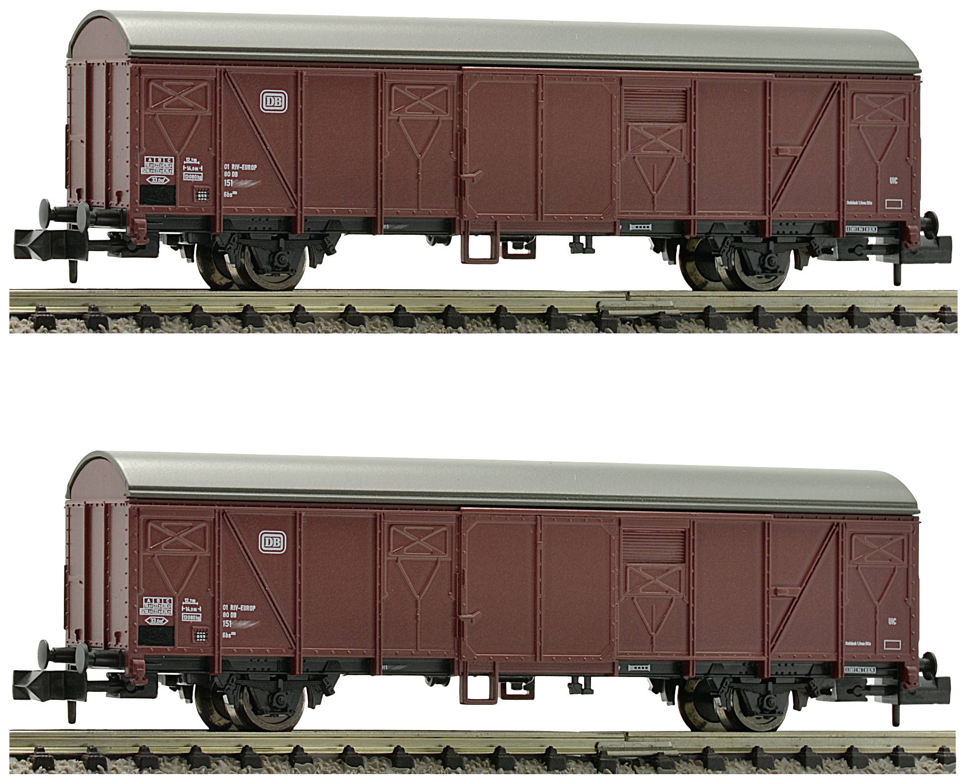 Fleischmann 831514 N 2er set covered goods wagon of DB-0