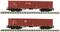 Two red freight wagons with the inscription 'DB Cargo' and 'DB'. Both are standing on railway tracks and are identically designed.