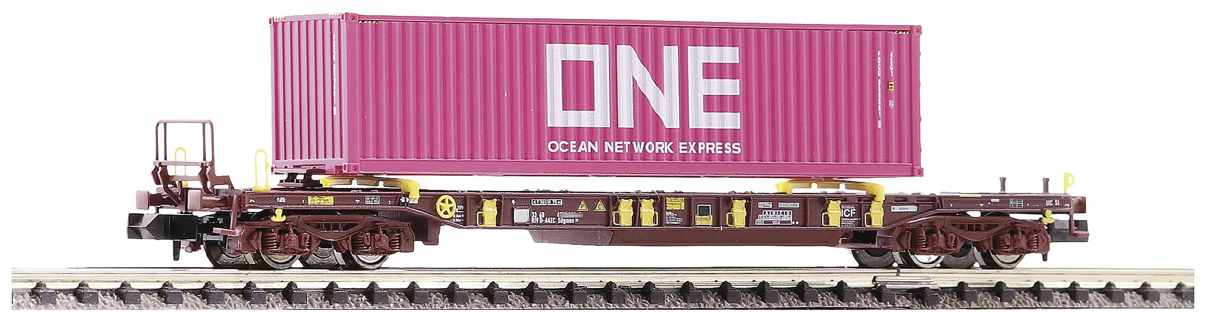 Image of Fleischmann 825059 N pocket wagon T3 of AAE With 40 container of container shipping ONE