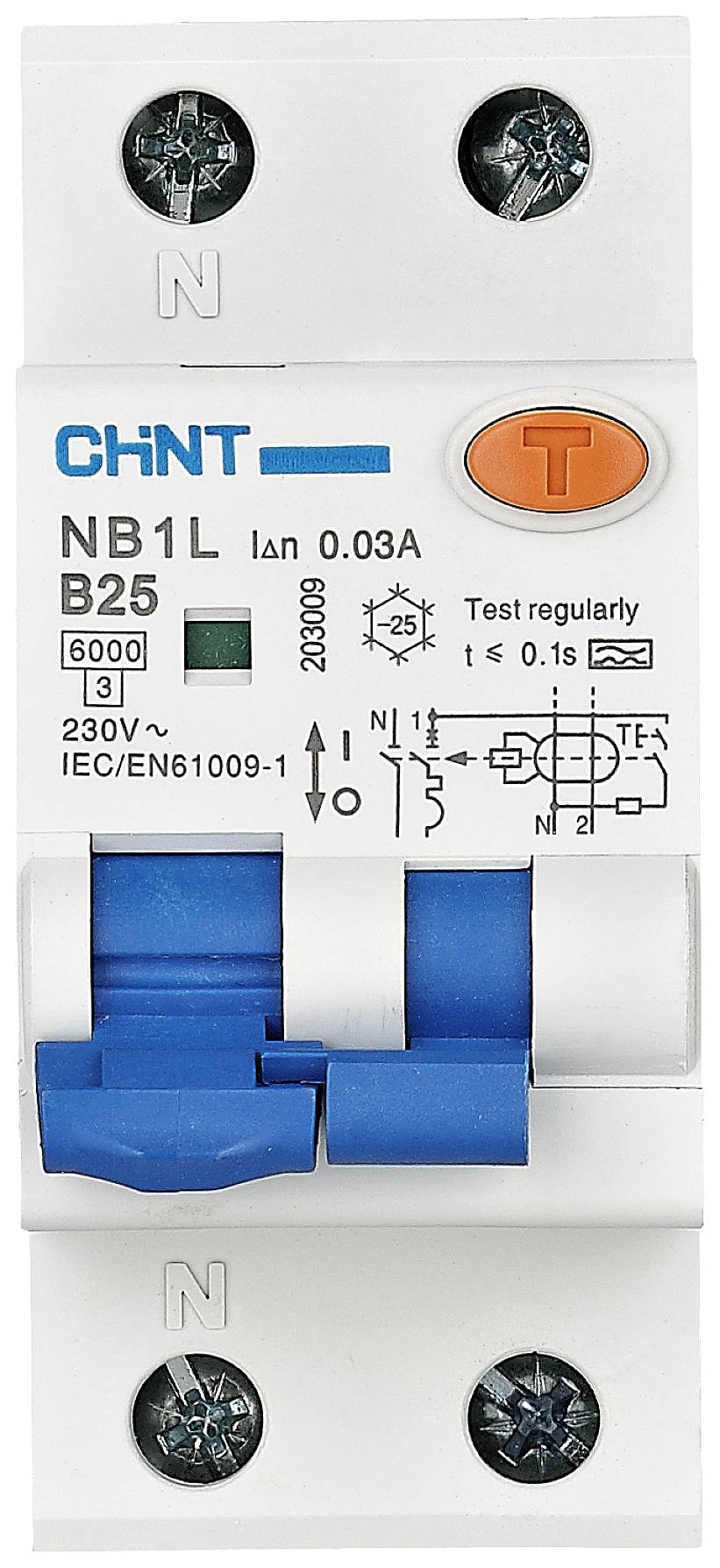 Chint 203009 RCBO 1-pin 25 A 0.03 A 240 V, 415 V