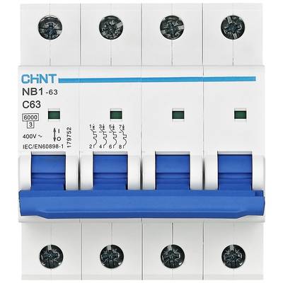 Chint 179747 NB1-63 4P C32 6kA DB Circuit breaker 4-pin 32 A 240 V, 415 V
