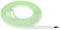 A rolled LED light strip with green light on a white background. The strip has a USB connection at the right-hand end.