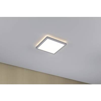 Square ceiling light with warm, diffused light in a modern interior. Creates a pleasant ambience.